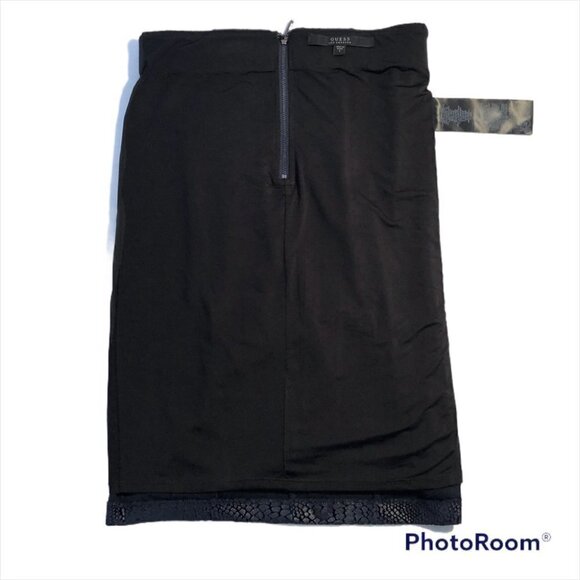 NWOT Guess Pencil Skirt Navy Blue with Shinny Snake Skin Print with Black lining - Picture 4 of 10